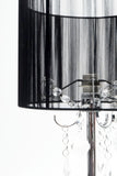 Paris Table Lamp with Drum String Shade and Crystals Chrome
