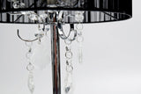 Paris Table Lamp with Drum String Shade and Crystals Chrome