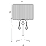Paris Table Lamp with Drum String Shade and Crystals Chrome