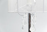 Paris Table Lamp with Drum String Shade and Crystals Chrome