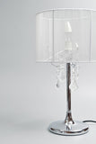 Paris Table Lamp with Drum String Shade and Crystals Chrome