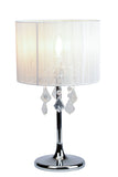 Paris Table Lamp with Drum String Shade and Crystals Chrome