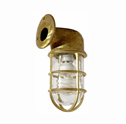 Harbour cage exterior wall light solid brass