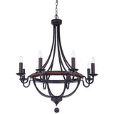 Lakewood American Lantern Chandelier Pendant Light Matt Timber/Black/Bronze