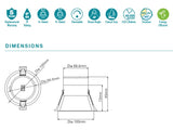 Class II 10w LED Downlight Low Glare Tri Colour CCT