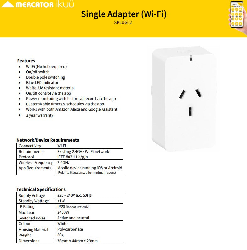Mercator ikuu Smart Wifi Power Plug Switch – Roundabout Lighting