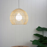 Batu Rattan Cane 1lt Cord Pendant Light Natural Wood
