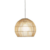 Batu Rattan Cane 1lt Cord Pendant Light Natural Wood