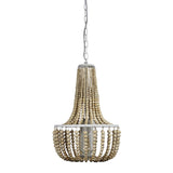 Cascara Beaded Chandelier Basket Pendant Light Natural/White
