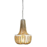 Cascara Beaded Chandelier Basket Pendant Light Natural/White