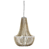 Cascara Beaded Chandelier Basket Pendant Light Natural/White