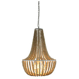 Cascara Beaded Chandelier Basket Pendant Light Natural/White