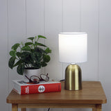 Espen Metal Touch Lamp with Fabric Drum Shade