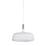 Malt 1lt Metal Scandinavian Styled Pendant Light with Oak Timber Highlight