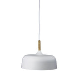 Malt 1lt Metal Scandinavian Styled Pendant Light with Oak Timber Highlight