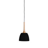 Malt 1lt Metal Scandinavian Styled Pendant Light with Oak Timber Highlight