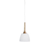 Malt 1lt Metal Scandinavian Styled Pendant Light with Oak Timber Highlight