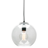 Orpheus Clear Glass Ball Pendant Light Matt Black