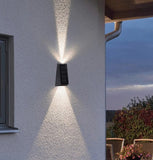 Solar Powered 1.5W LED Up/Down Outdoor Wall Light (2 Pack)