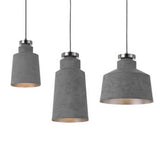 Fredi 1lt Concrete Look Metal Pendant Light Grey