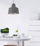 Fredi 1lt Concrete Look Metal Pendant Light Grey