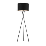 Denise Tripod Metal Floor Lamp with Fabric Drum Shade