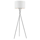 Denise Tripod Metal Floor Lamp with Fabric Drum Shade