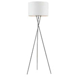 Denise Tripod Metal Floor Lamp with Fabric Drum Shade