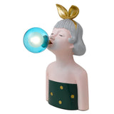 Cynthia Girl Table Lamp with Bubblegum Round Ball Glass Shade