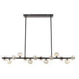 Moran 14 Light G9 150cm Bar Rod Pendant Light with Glass Spheres