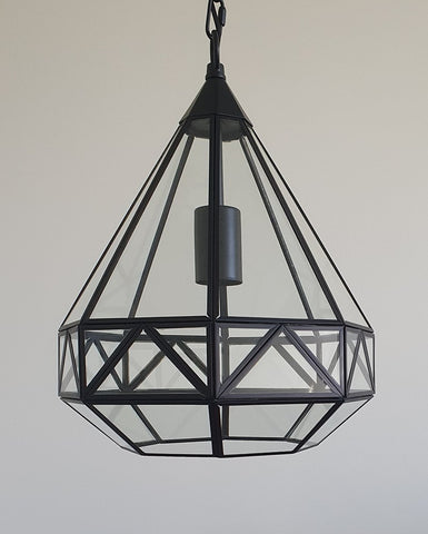 Toongabbie P2007 1lt Diamond Glass Pendant Light